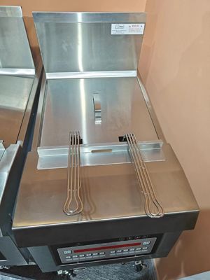 Газовое отопление 220В Цифровая компьютерная панель Один горшок Два корзины Открыть Deep Fryer