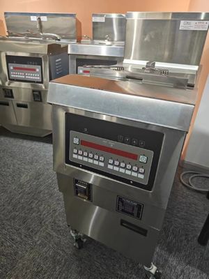 Газовое отопление 220В Цифровая компьютерная панель Один горшок Два корзины Открыть Deep Fryer