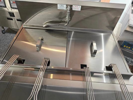 Два котла четыре корзины Электрический цифровой компьютерная панель Открытый фритюрник с фильтрацией масла