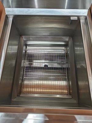 Газовое отопление 220В Цифровая компьютерная панель Один горшок Два корзины Открыть Deep Fryer