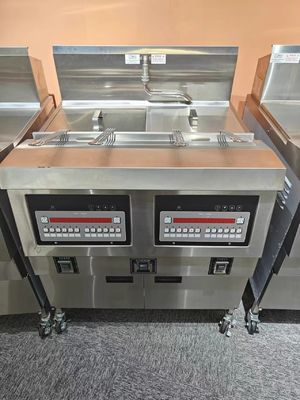 220В цифровой компьютерная панель Два горшка Четыре корзины Открыть Deep Fryer с фильтрацией