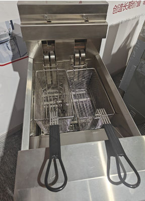 Один горшок Два корзины Умная сенсорная панель 14KW 380V Электрический открытый глубокий фритюр