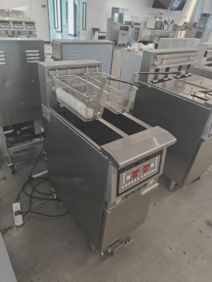 Два котла Два корзины 7,5 л * 2 Малая емкость 14 кВт Экономия масла Электрический открытый фритёр с фильтрацией масла